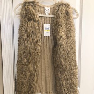 Brand new faux fur sweater vest